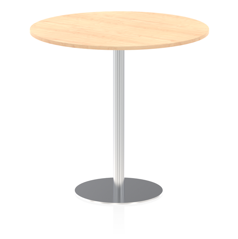 Italia Round Poseur Table Silver Leg