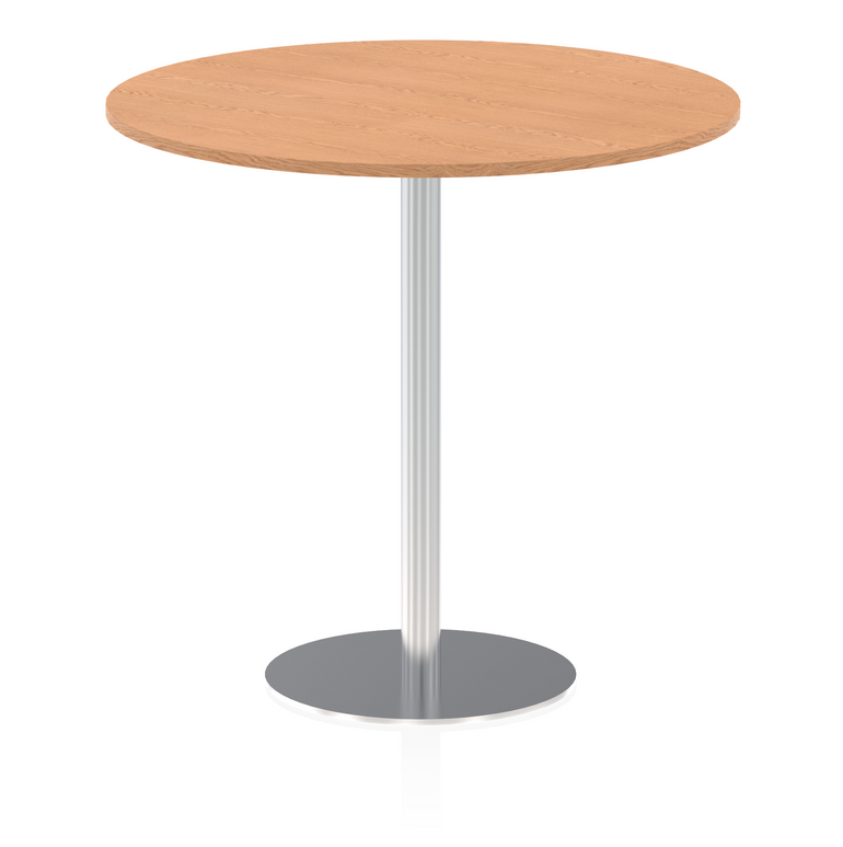 Italia Round Poseur Table Silver Leg