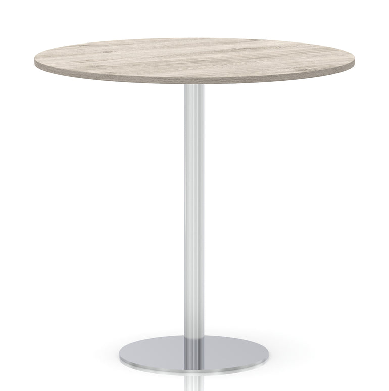 Italia Round Poseur Table Silver Leg