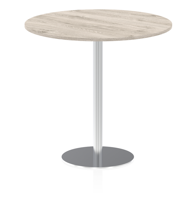 Italia Round Poseur Table Silver Leg