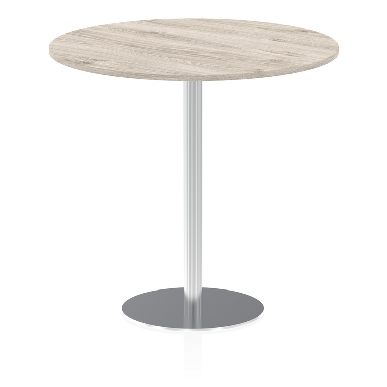 Italia Round Poseur Table Silver Leg