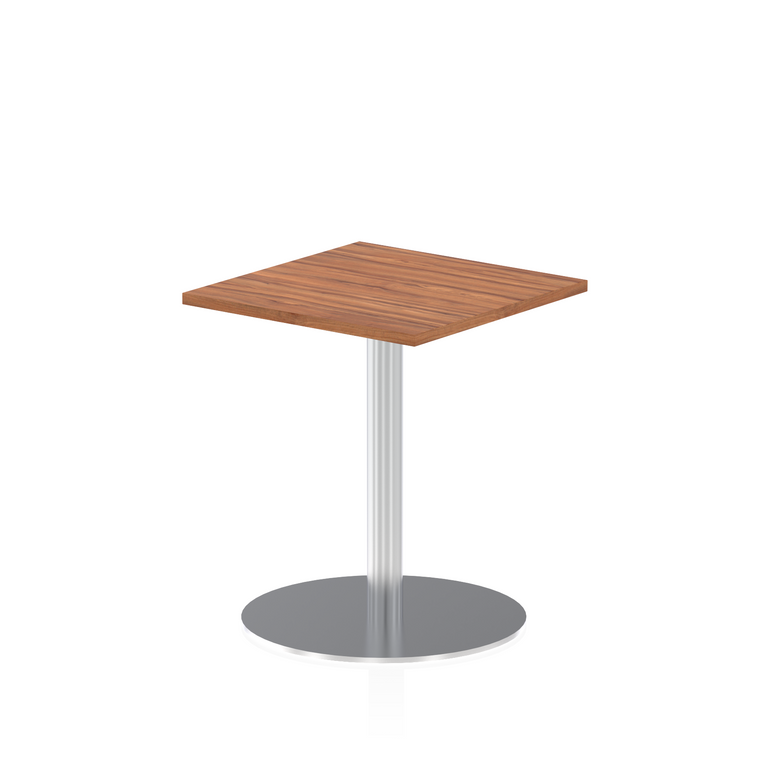 Italia Square Poseur Table Silver Leg
