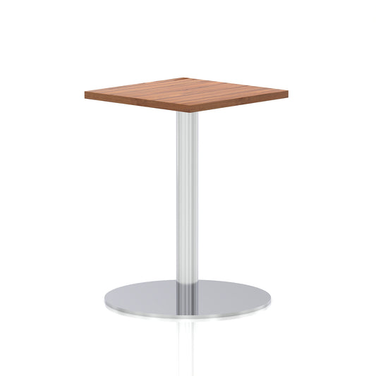 EE - Italia Square Poseur Table Silver Leg