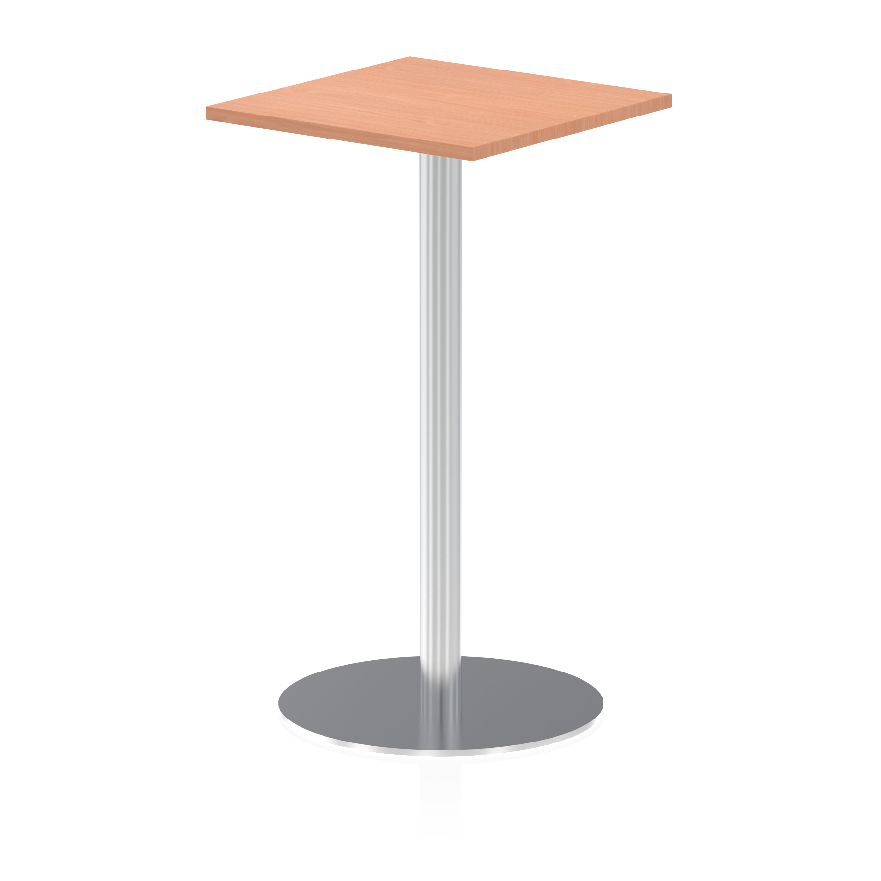 Italia Square Poseur Table Silver Leg