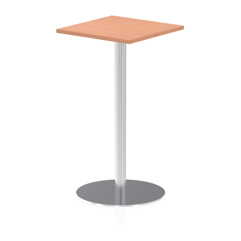 Italia Square Poseur Table Silver Leg