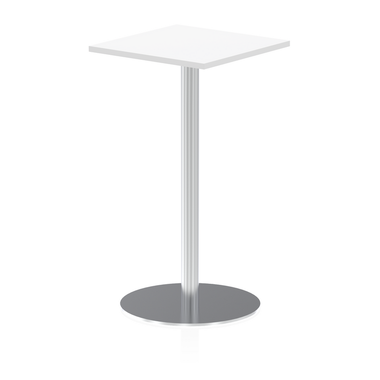 Italia Square Poseur Table Silver Leg