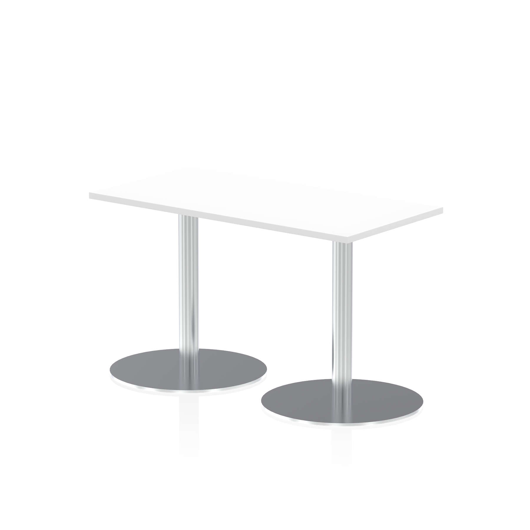 Italia Slimline Rectangular Poseur Table Silver Leg