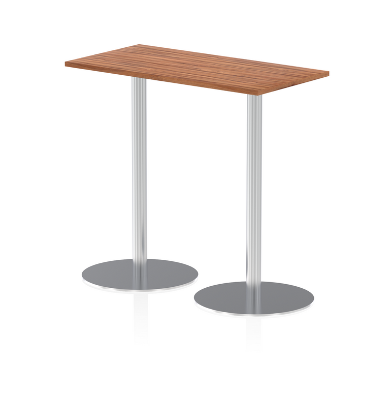 Italia Slimline Rectangular Poseur Table Silver Leg