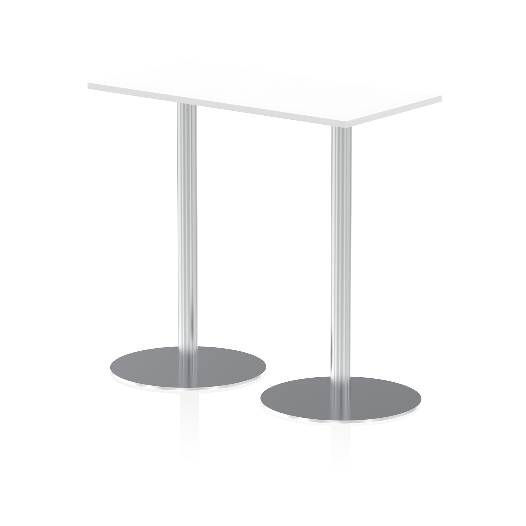 Italia Slimline Rectangular Poseur Table Silver Leg