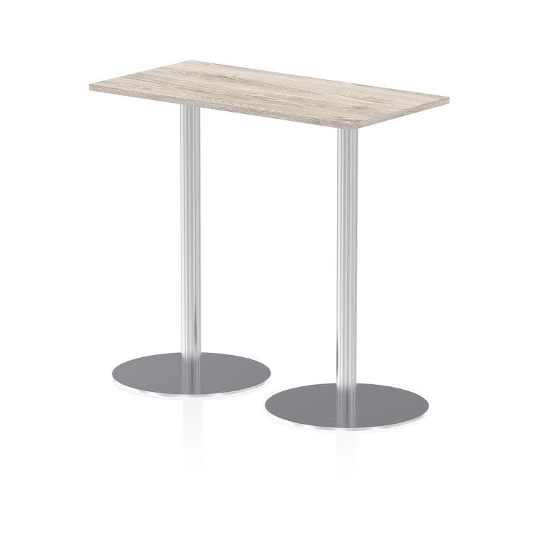 Italia Slimline Rectangular Poseur Table Silver Leg