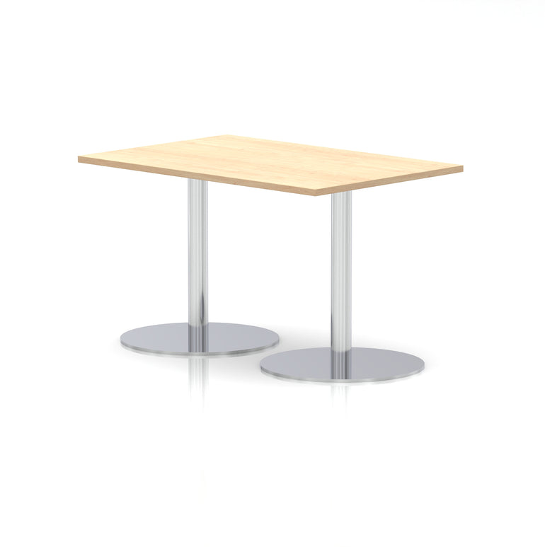 Italia Rectangular Poseur Table Silver Leg