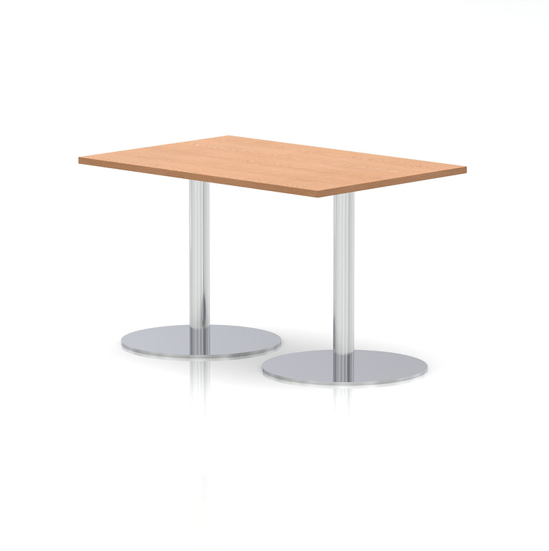 Italia Rectangular Poseur Table Silver Leg