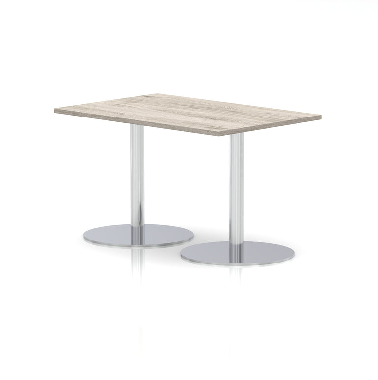 Italia Rectangular Poseur Table Silver Leg