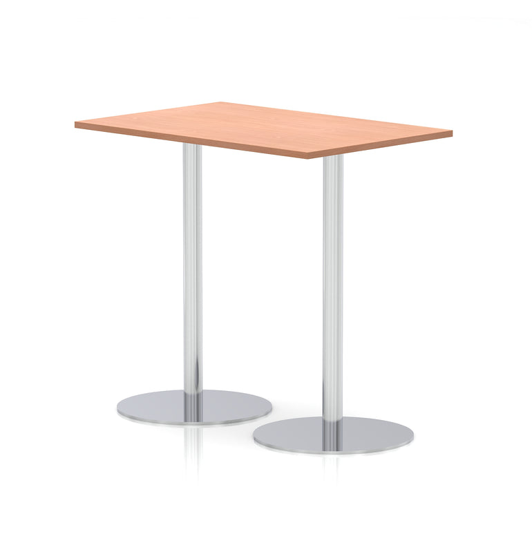 Italia Rectangular Poseur Table Silver Leg