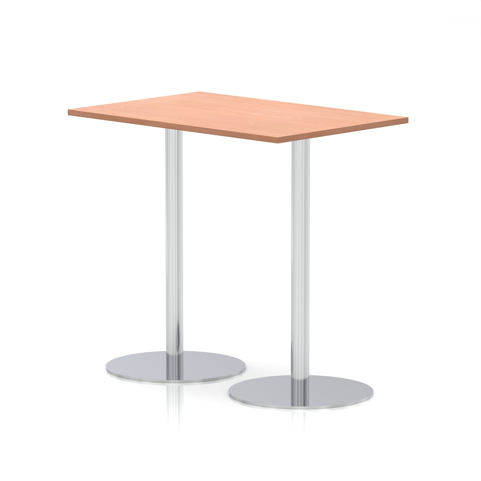 Italia Rectangular Poseur Table Silver Leg