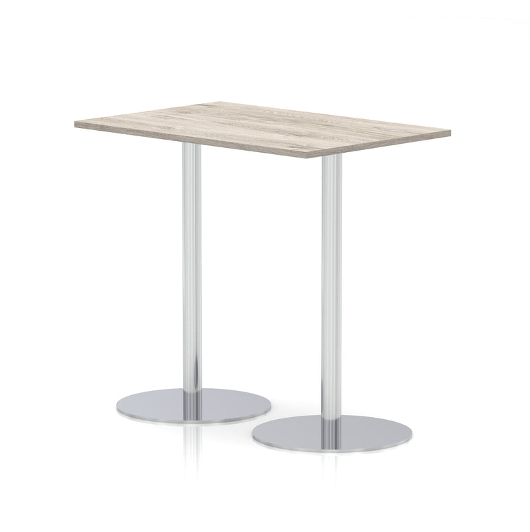 Italia Rectangular Poseur Table Silver Leg