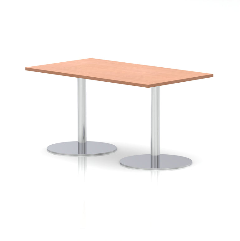 Italia Rectangular Poseur Table Silver Leg