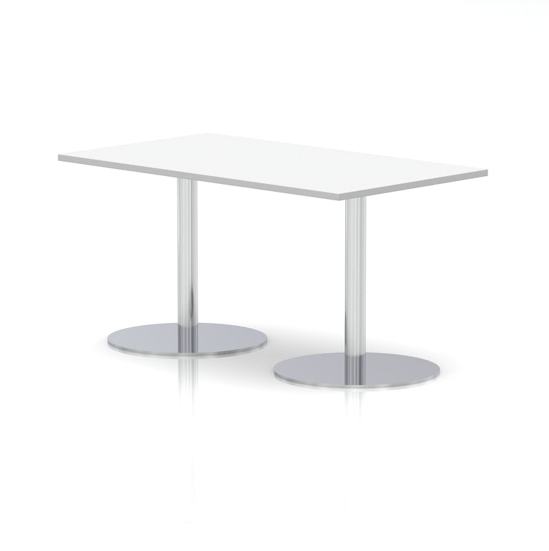 Italia Rectangular Poseur Table Silver Leg