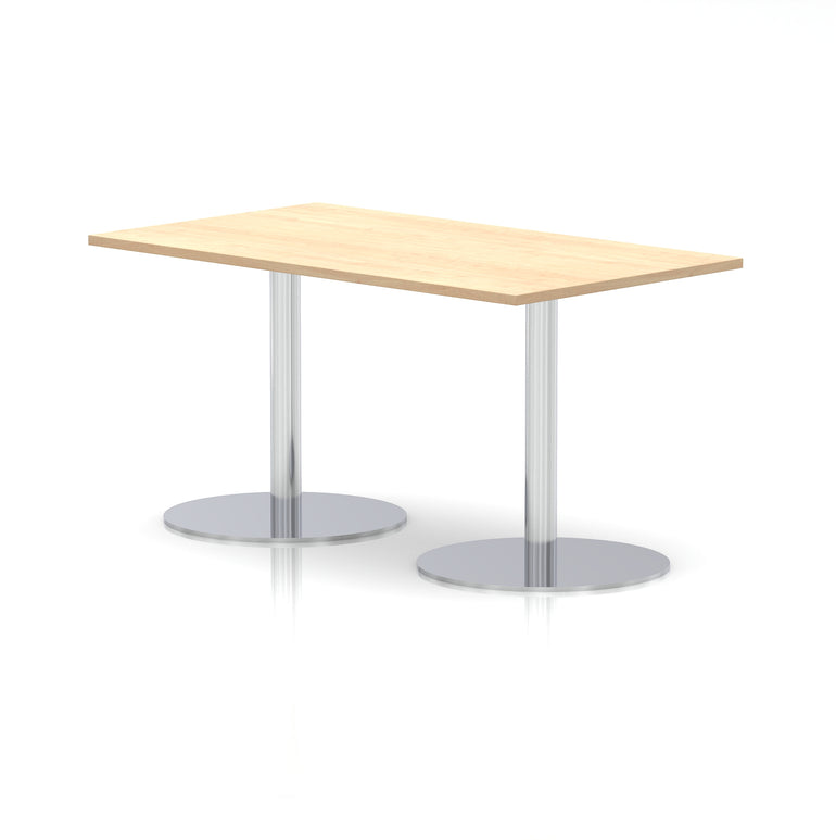 Italia Rectangular Poseur Table Silver Leg