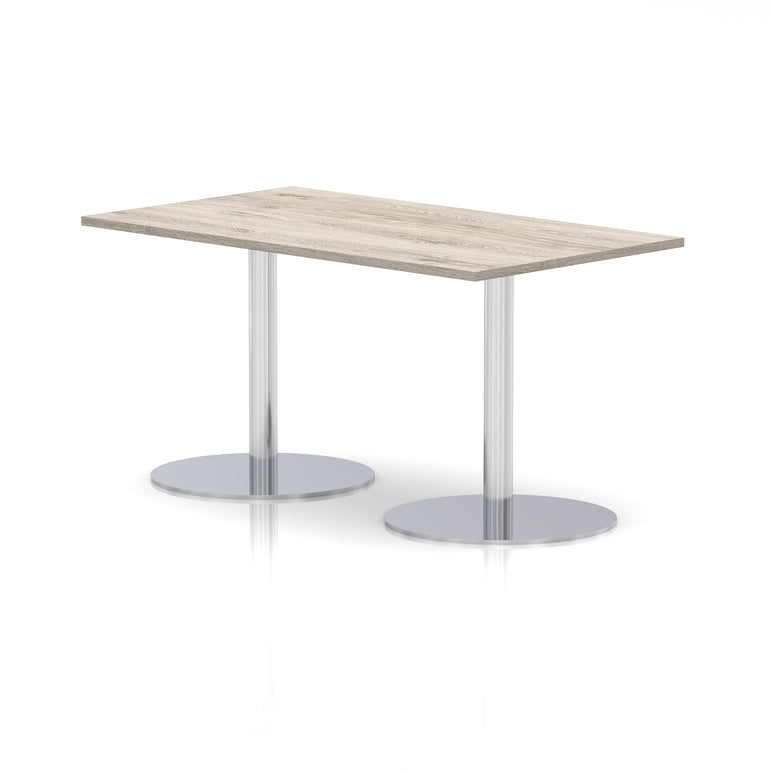 Italia Rectangular Poseur Table Silver Leg