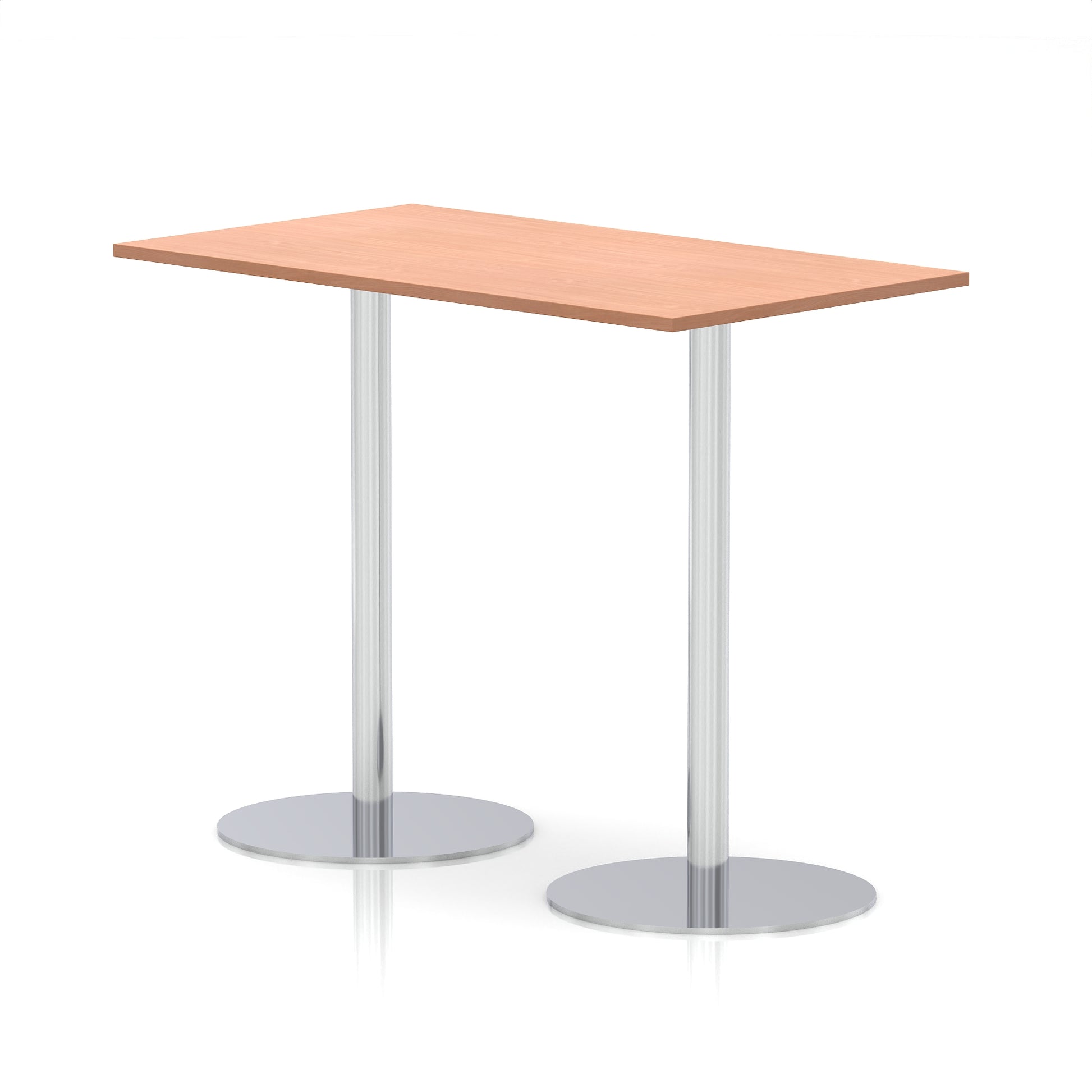 Italia Rectangular Poseur Table Silver Leg