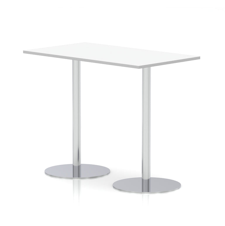 Italia Rectangular Poseur Table Silver Leg