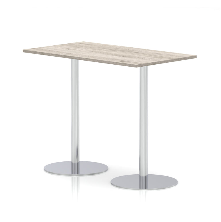 Italia Rectangular Poseur Table Silver Leg