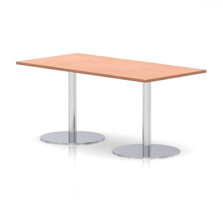 Italia Rectangular Poseur Table Silver Leg