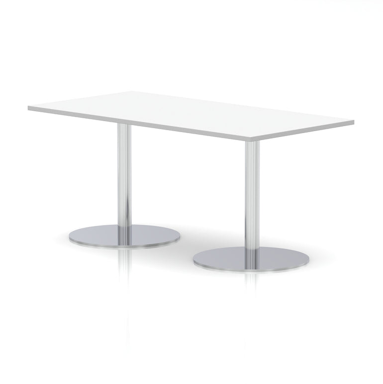 Italia Rectangular Poseur Table Silver Leg