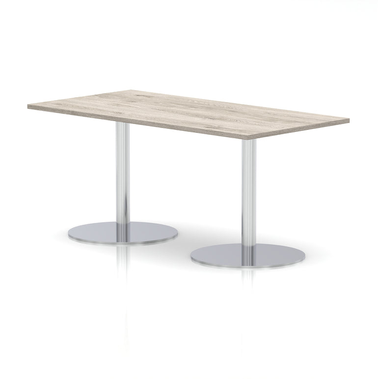 Italia Rectangular Poseur Table Silver Leg