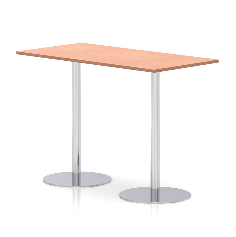 Italia Rectangular Poseur Table Silver Leg