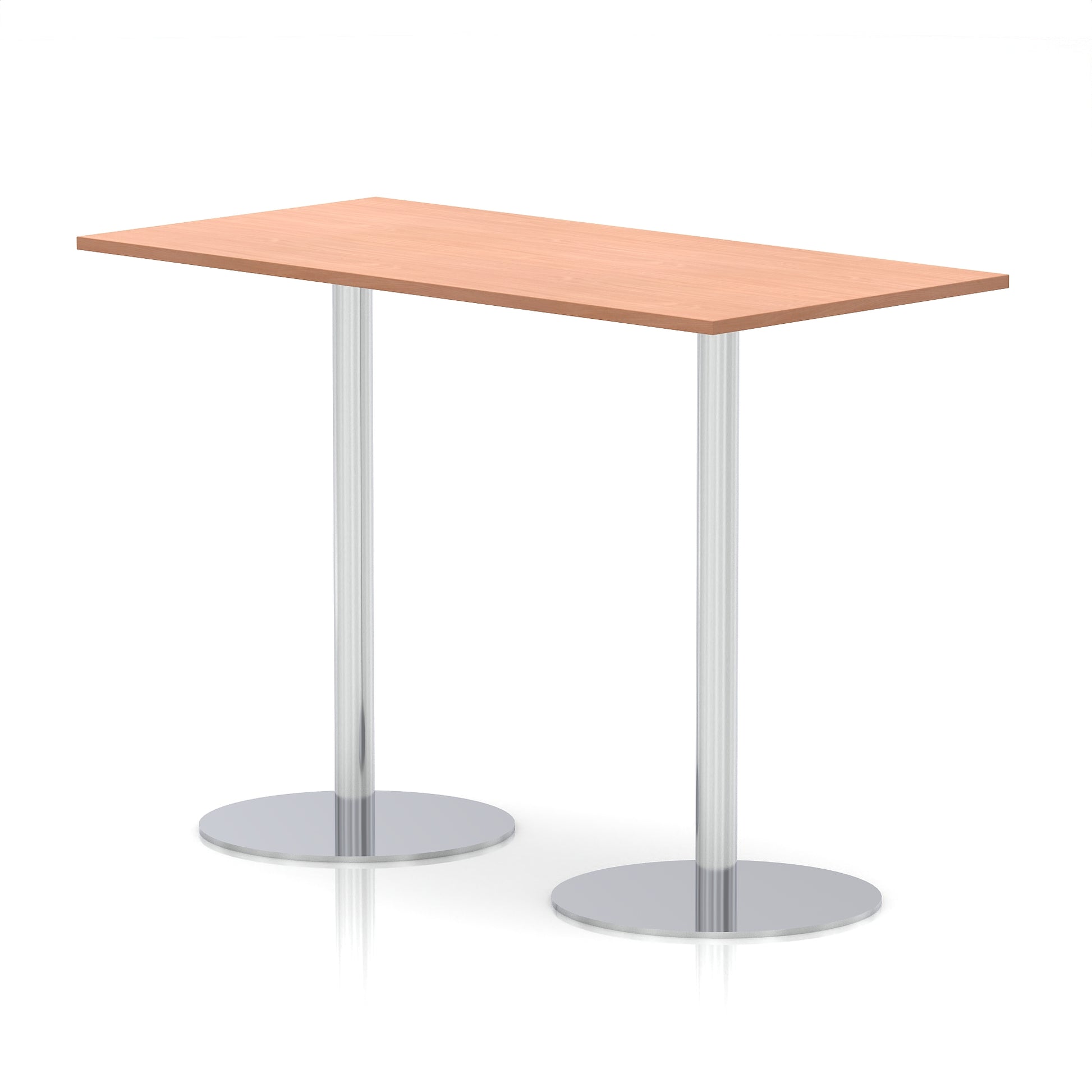 Italia Rectangular Poseur Table Silver Leg