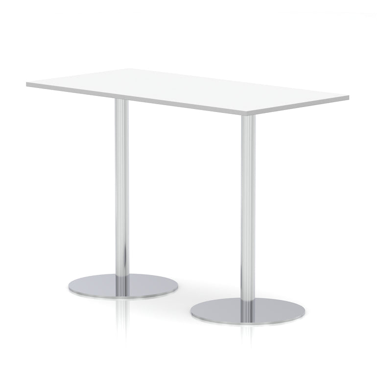 Italia Rectangular Poseur Table Silver Leg