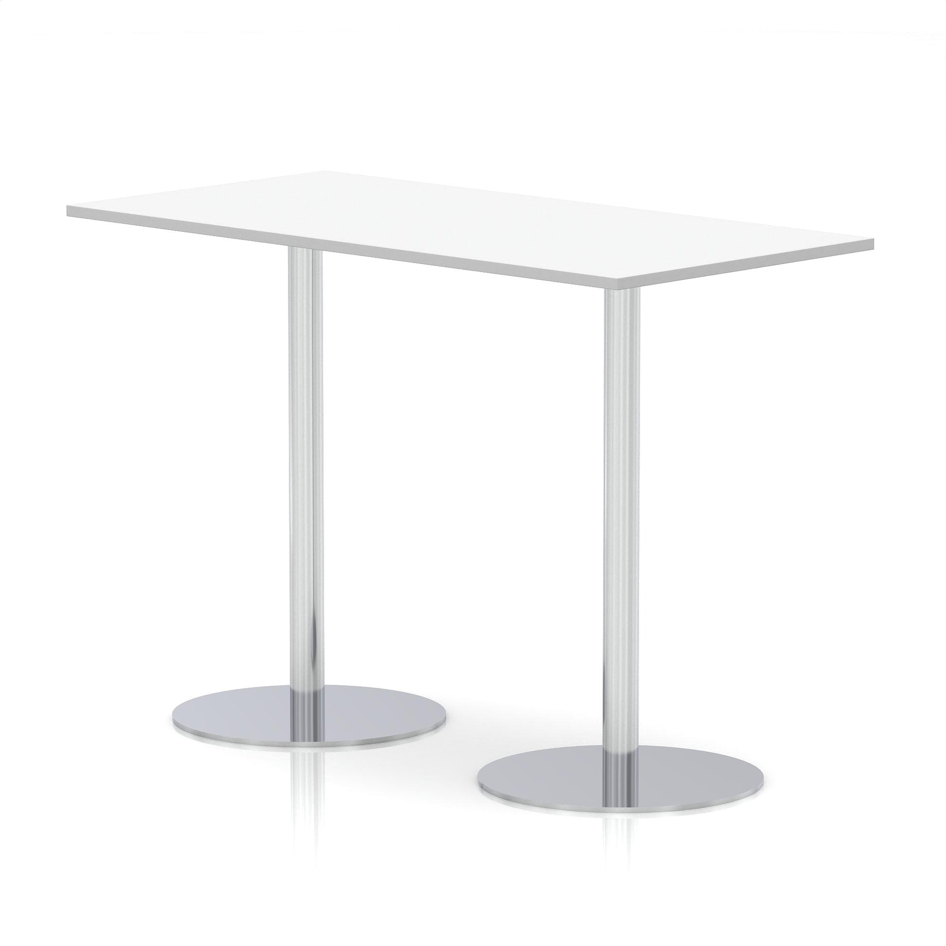 Italia Rectangular Poseur Table Silver Leg