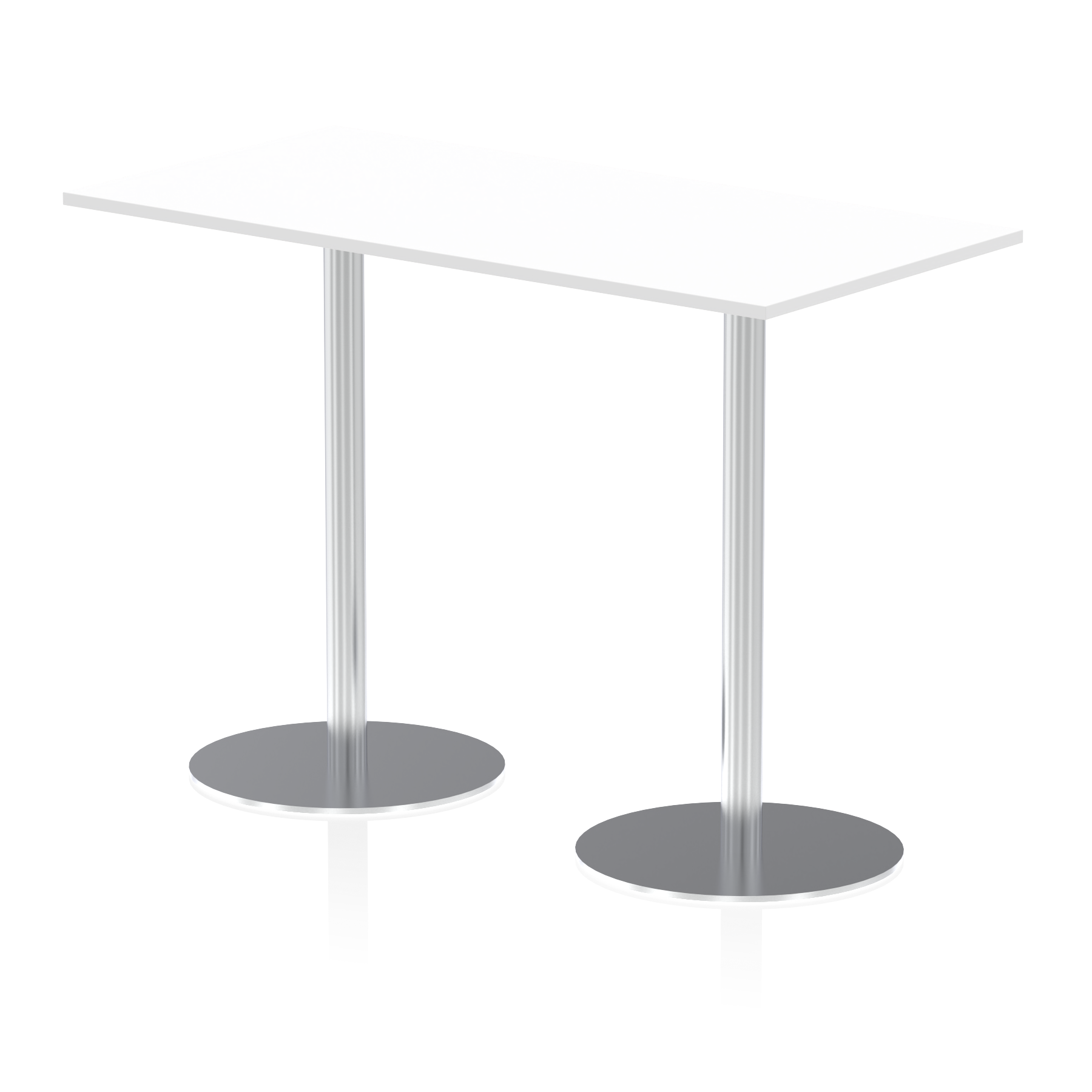 Italia Rectangular Poseur Table Silver Leg