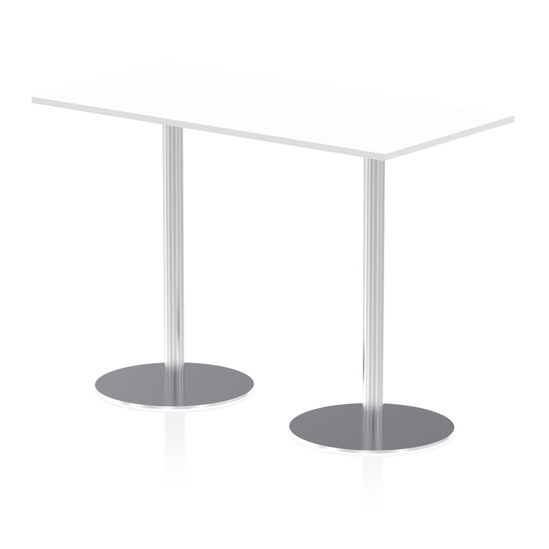 Italia Rectangular Poseur Table Silver Leg