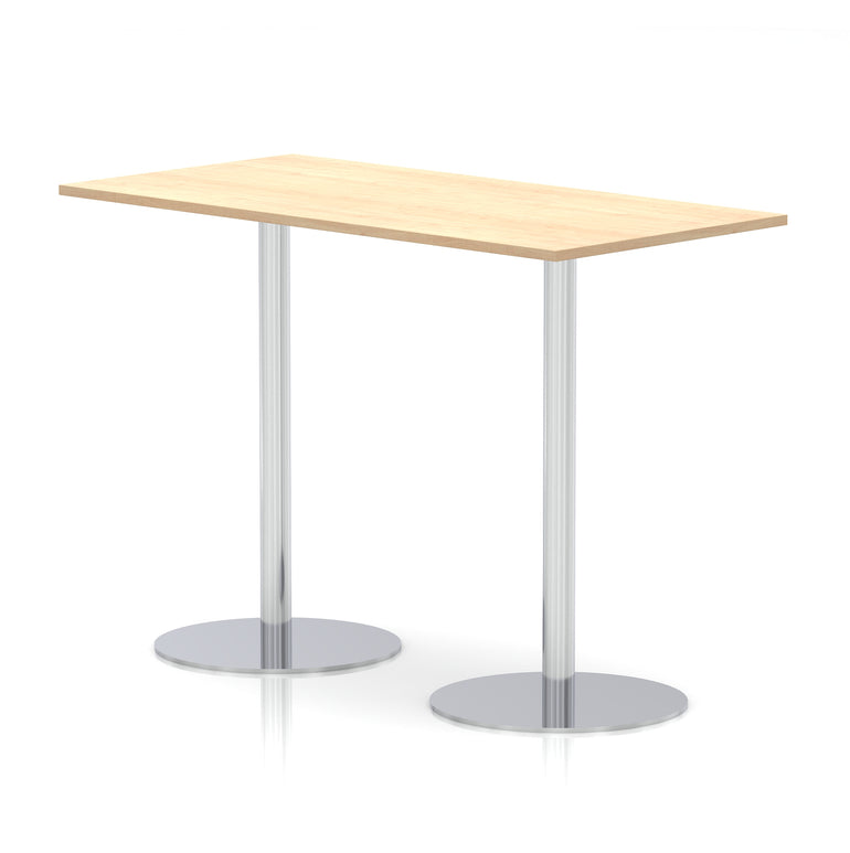 Italia Rectangular Poseur Table Silver Leg