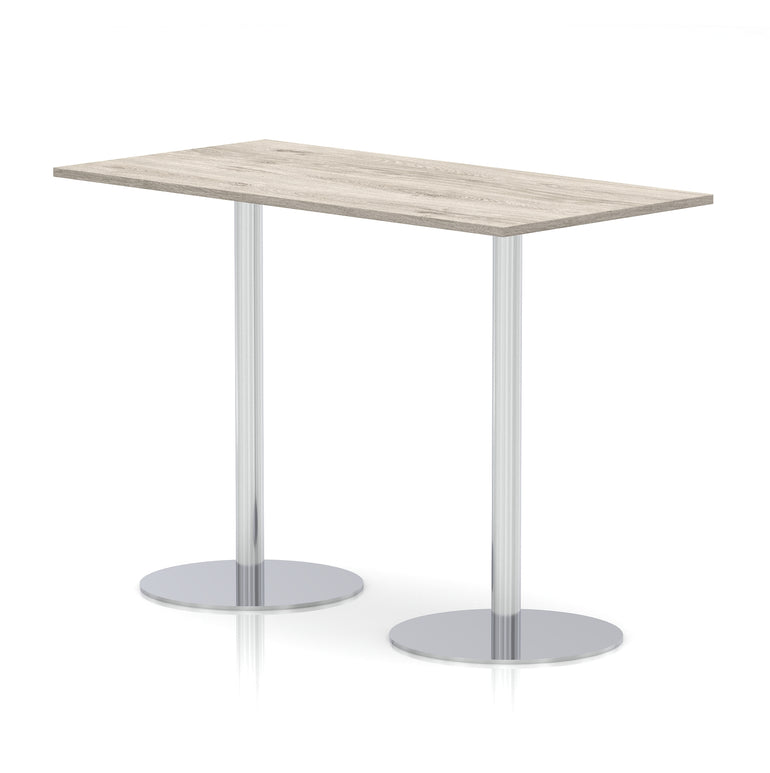 Italia Rectangular Poseur Table Silver Leg