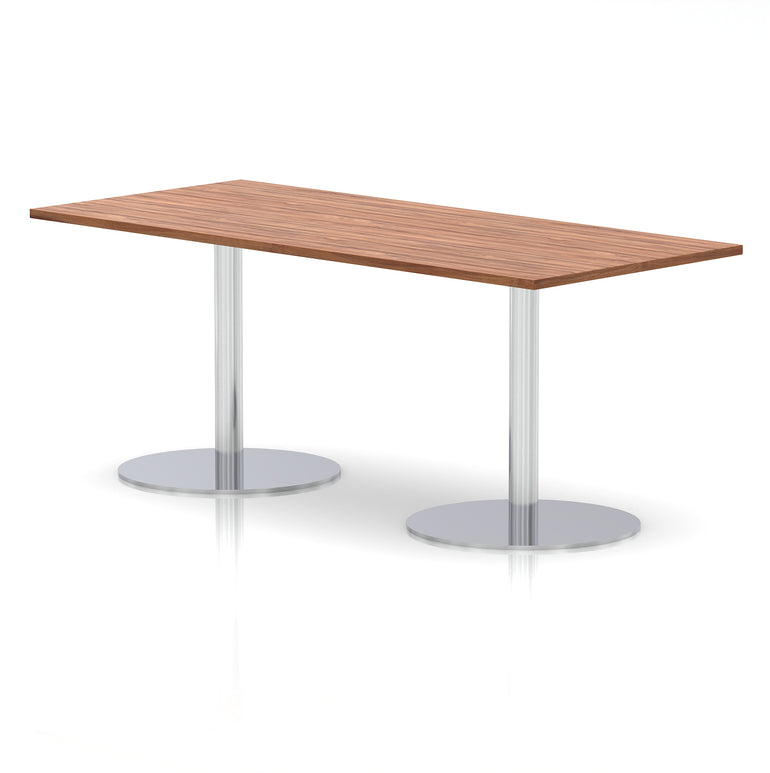 Italia Rectangular Poseur Table Silver Leg