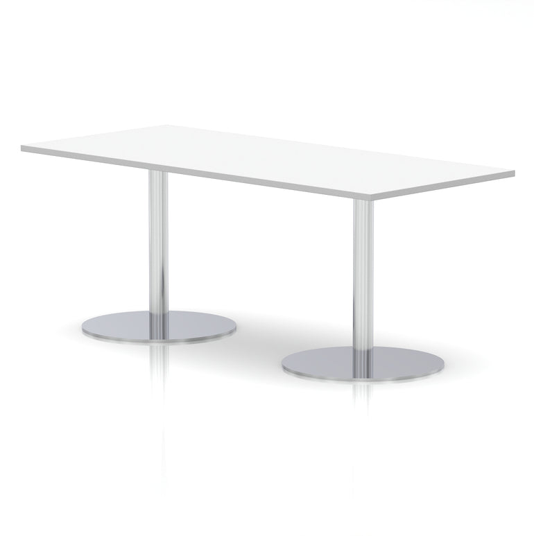 Italia Rectangular Poseur Table Silver Leg