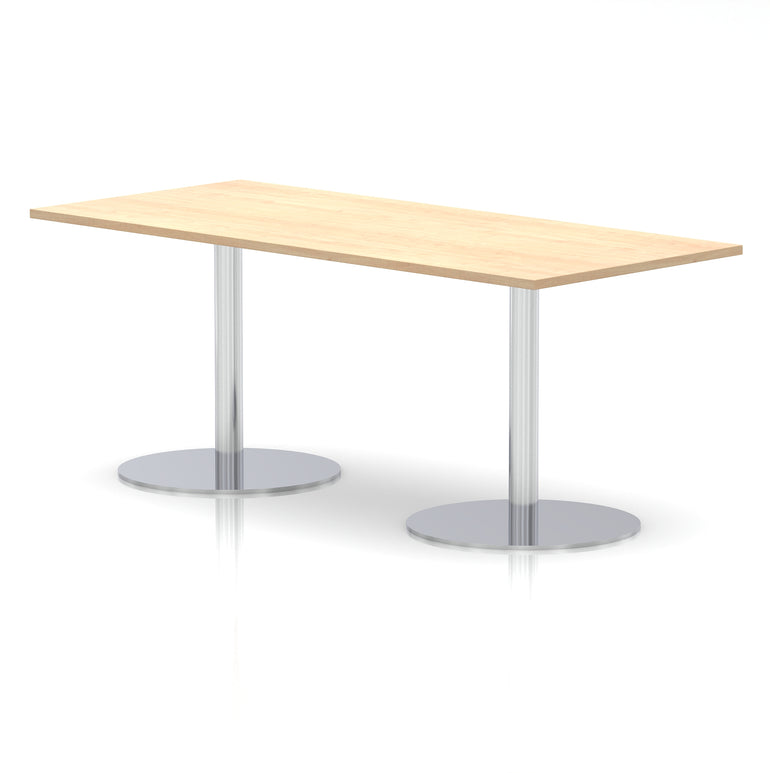 Italia Rectangular Poseur Table Silver Leg