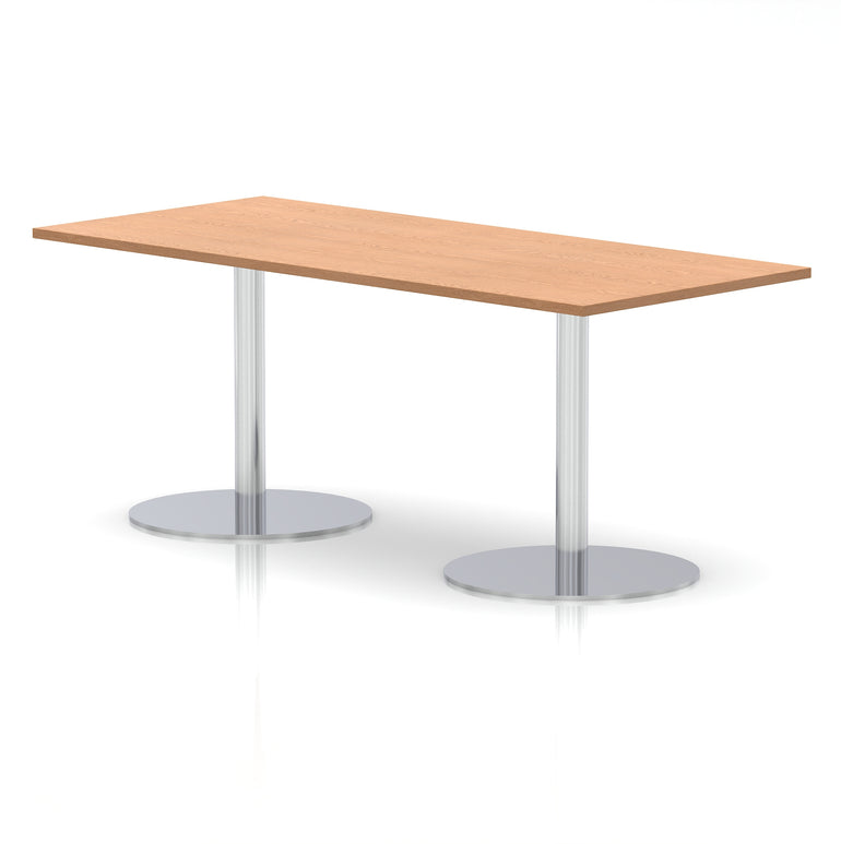 Italia Rectangular Poseur Table Silver Leg