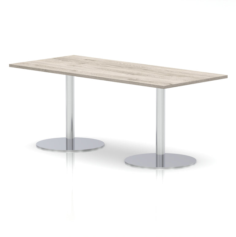 Italia Rectangular Poseur Table Silver Leg