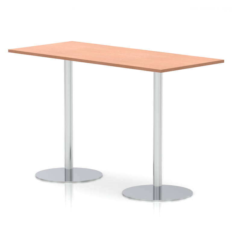 Italia Rectangular Poseur Table Silver Leg
