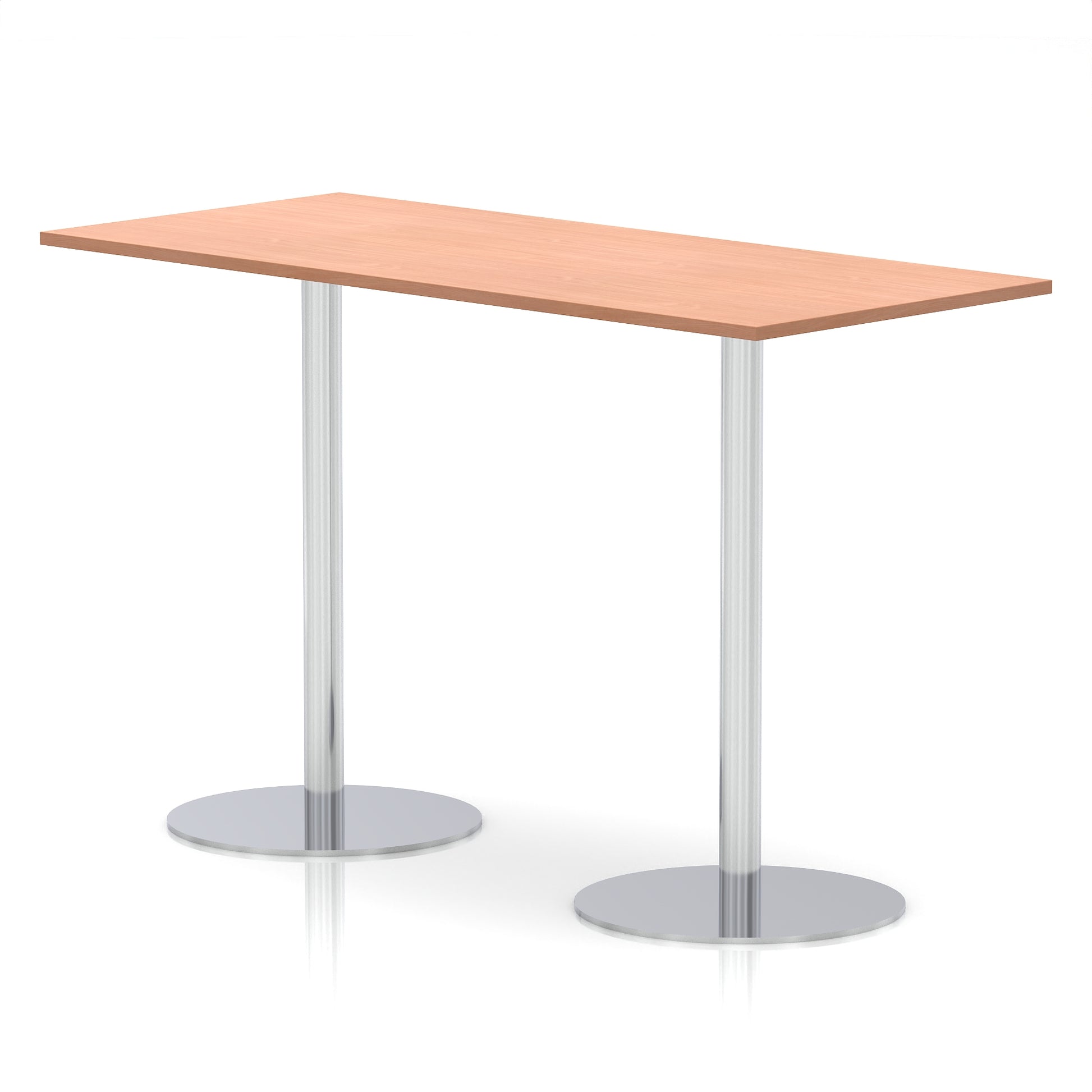 Italia Rectangular Poseur Table Silver Leg