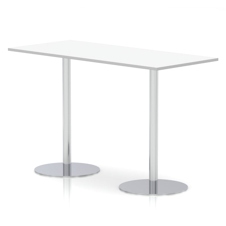 Italia Rectangular Poseur Table Silver Leg