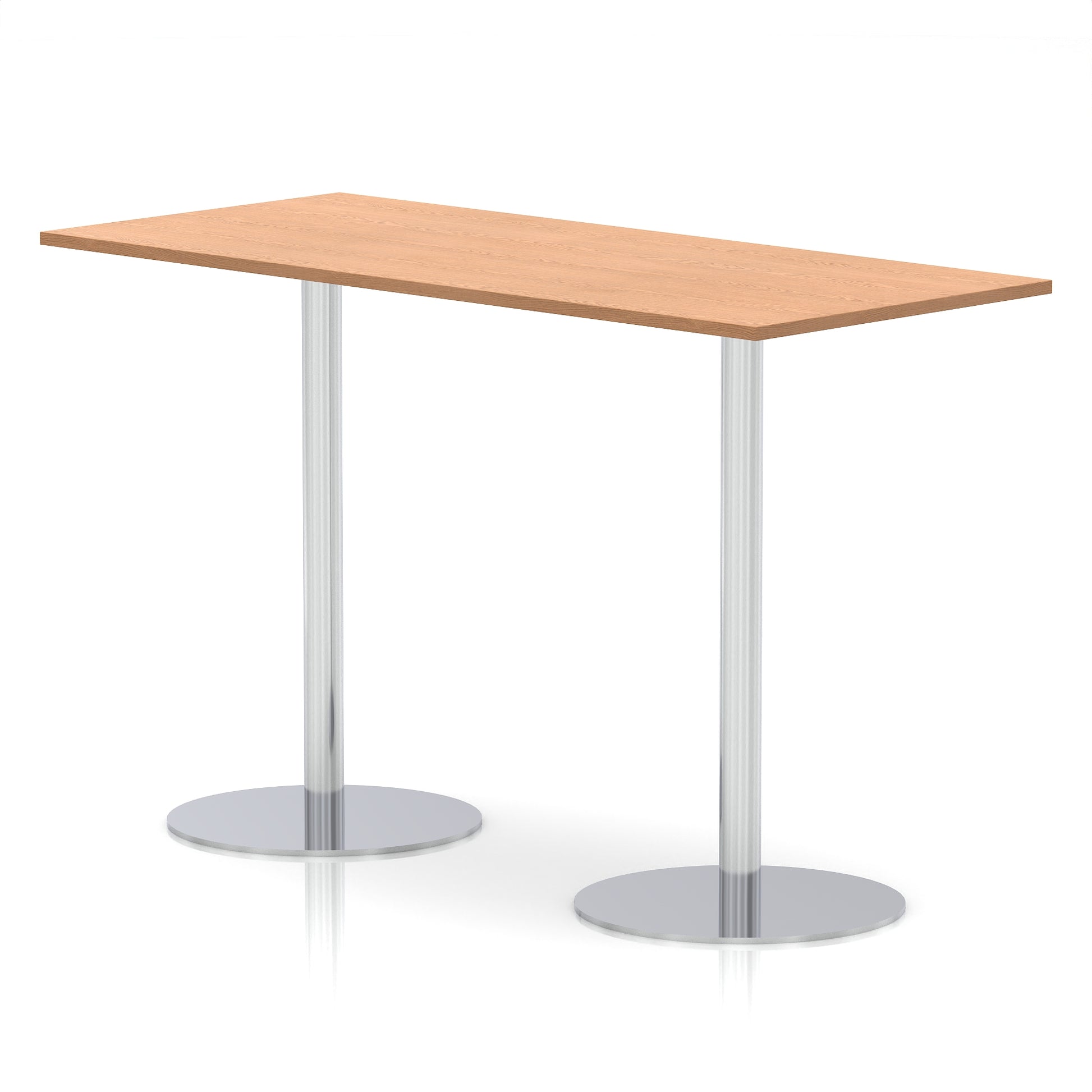Italia Rectangular Poseur Table Silver Leg