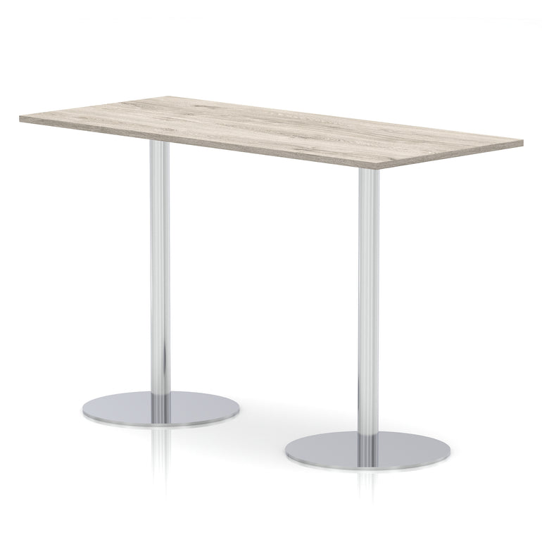 Italia Rectangular Poseur Table Silver Leg