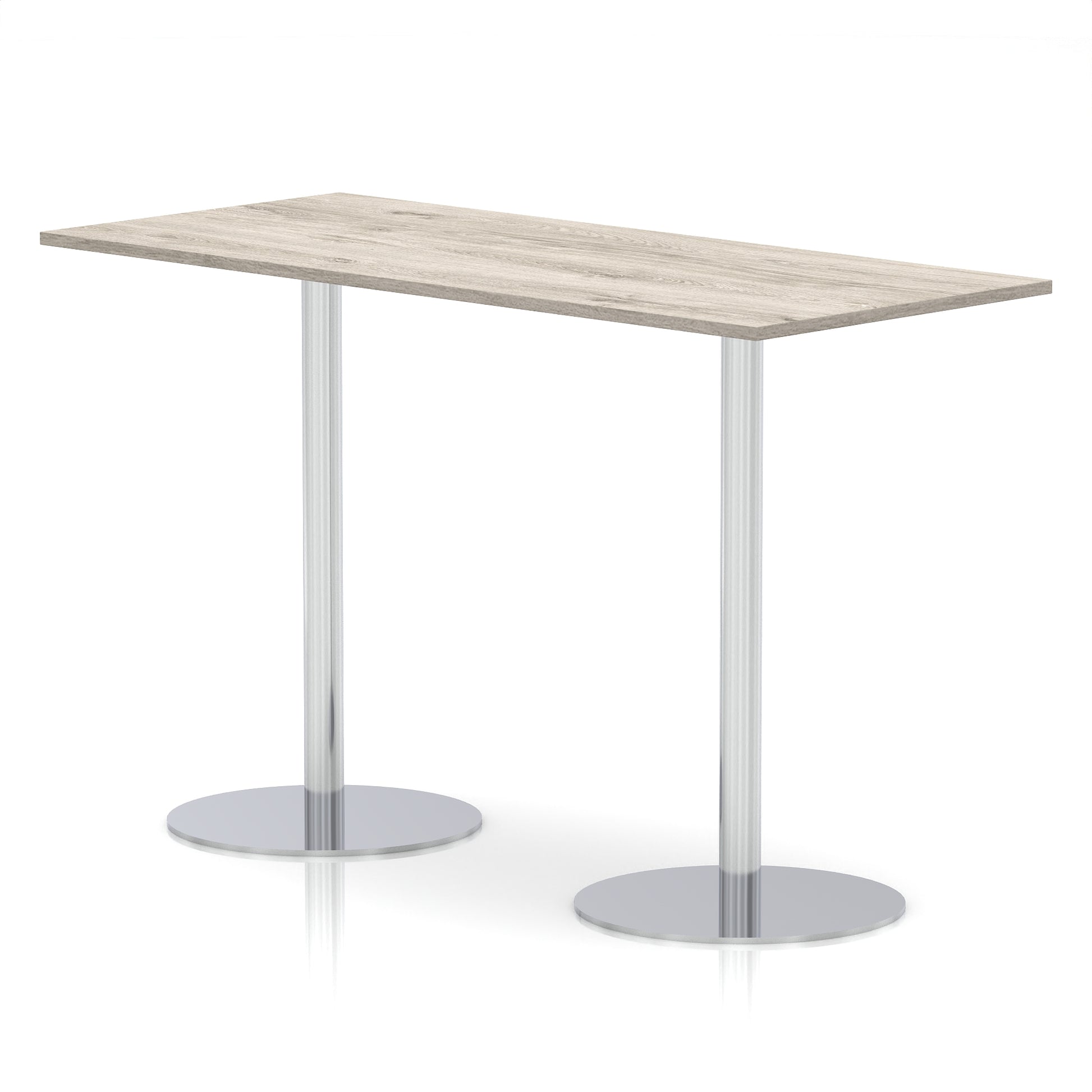 Italia Rectangular Poseur Table Silver Leg