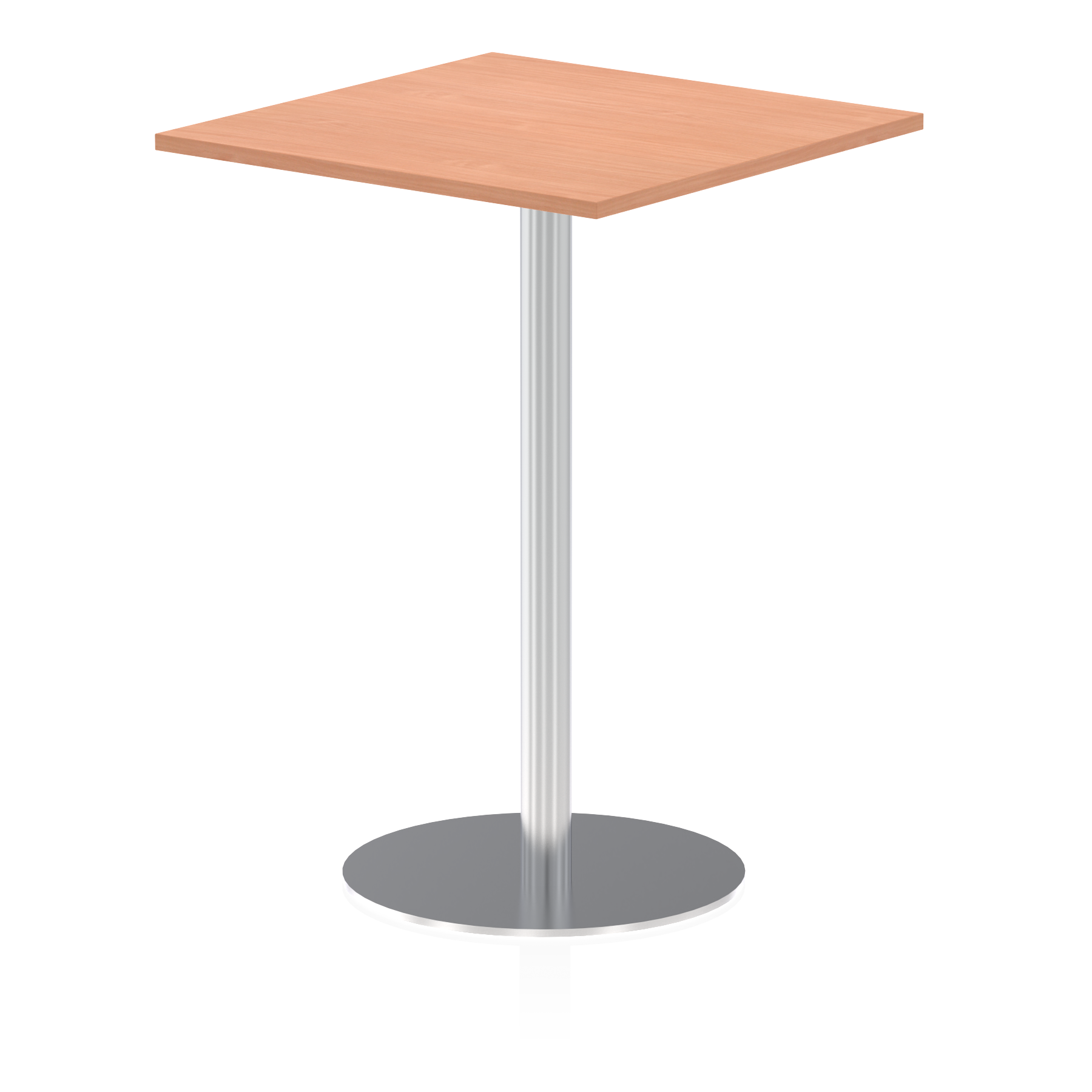 Italia Square Poseur Table Silver Leg